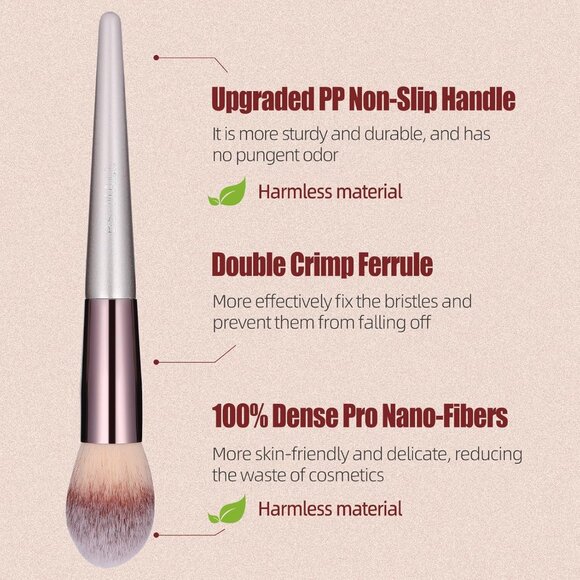 Makeup Brush Set 18 Pcs Premium Synthetic Foundation Powder Concealers Eye shad - Picture 7 of 9